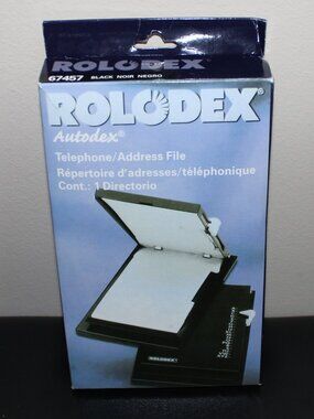 unused❤️ROLODEX Autodex Telephone Address File Directory Pop-up Blk Metal 67457